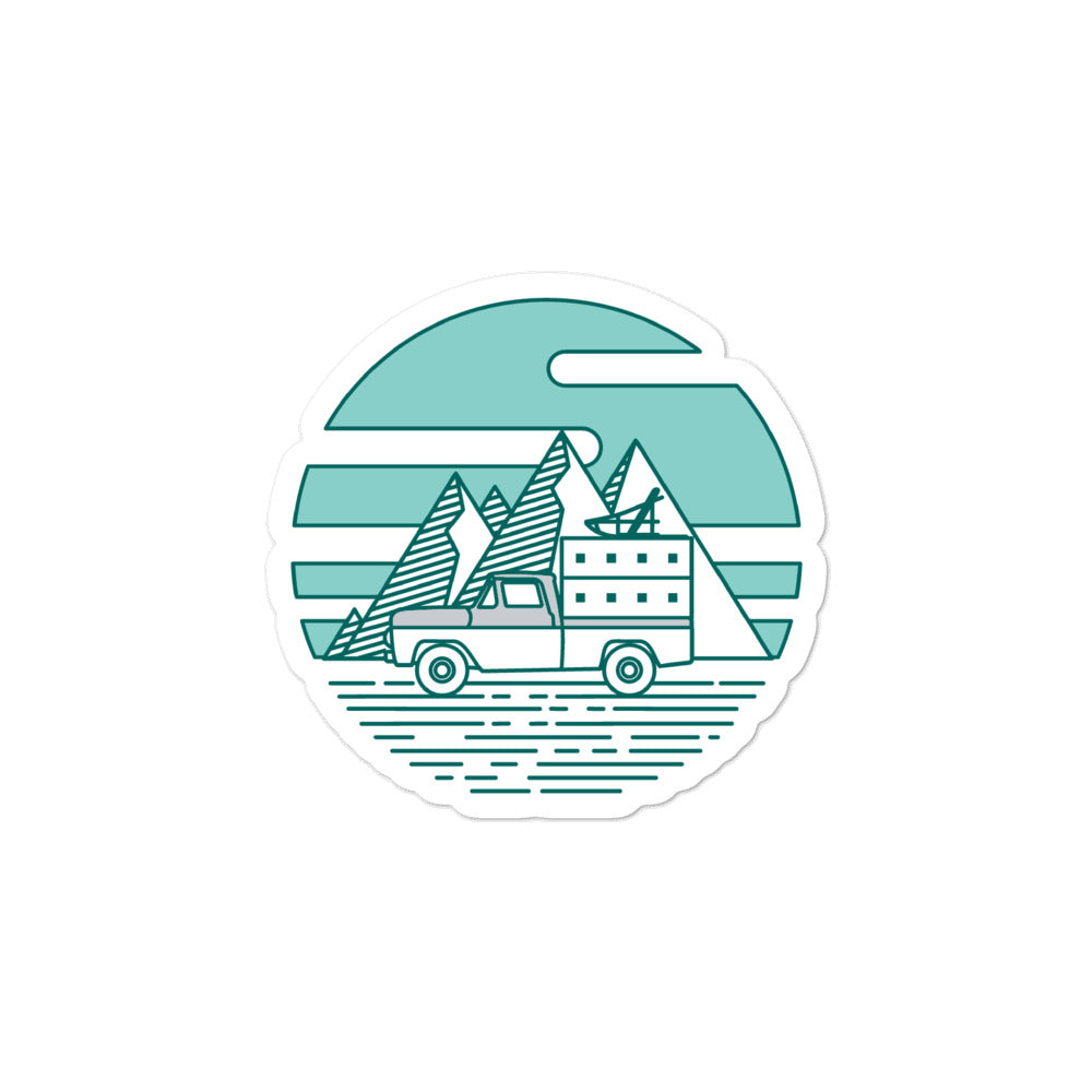 Retro Sled Dog Truck Sticker – Alaska Mushing School